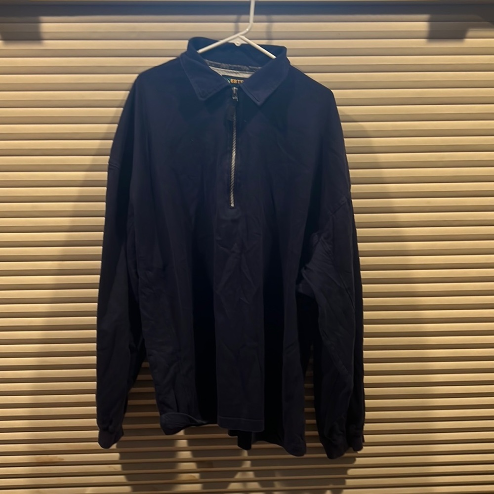 Eddie Bauer Ebtek 3xlt 1/4 zip shirt.  Heavy cotton Very nice. Blue.